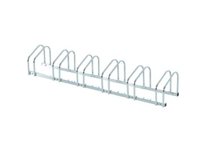 HOMCOM Râtelier 6 Vélos Pneu 65 mm VTT Enfants BMX 179 x 33 x 27 cm Argent Range-Vélos\, Support de Rangement\, Sol ou Mural\, Acier