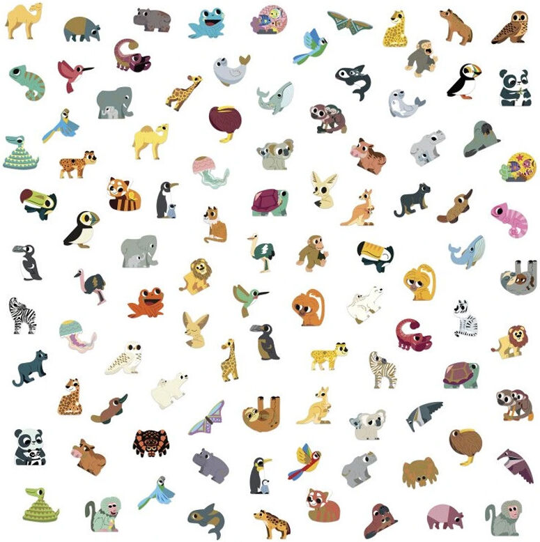 100 Gommettes Animaux Exotiques - Janod