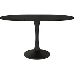 STILVORA Esstisch MDF Schwarz, ausziehbar, oval, 100/140x100x75 cm, pflegeleichte Oberfläche