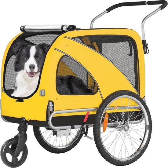 Famanu Hundeanhänger und Jogger 2-in-1 mit Handbremse und Reflektoren für Hunde bis 40 kg