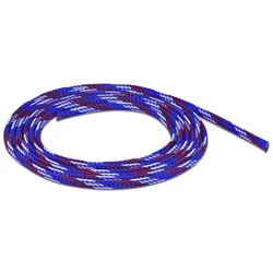 DELOCK Geflechtschlauch dehnbar 2 m x 6 mm blau-rot-weiß