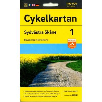 Cykelkartan Blad 1 Sydvästra Skåne 1:90000, Karte von , Norstedts Akademiska Förl