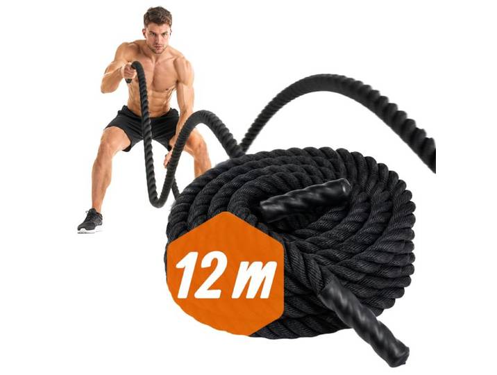 Relaxdays Battle Rope mit Griffen