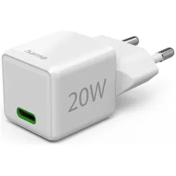 Hama Schnellladegerät, USB-C, Super-Mini-Charger, PD, 20 W, Weiss (00139548) (20 W), USB Ladegerät, Weiss