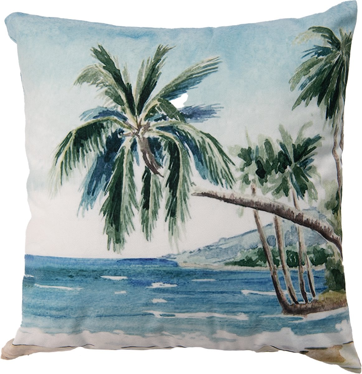 Clayre & Eef Kussenhoes met Palmbomen, Blauw Groen, Polyester, 45 x 45 cm