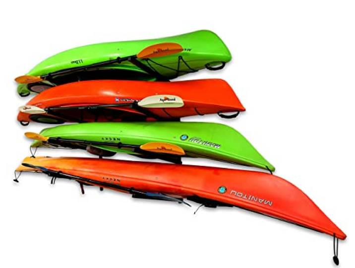 StoreYourBoard Omni 4 Kajak-Aufbewahrungsregal, Wandmontage, für den Innenbereich, hält bis zu 180 kg.