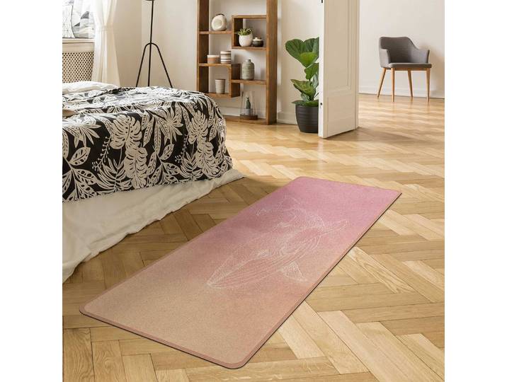 Läufer/Yogamatte Blauwal II 183 x 61cm Pink/Pink