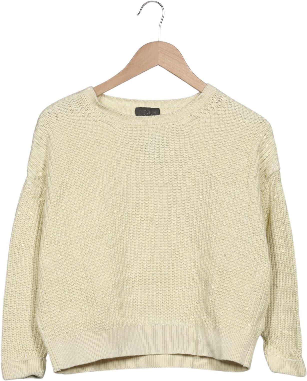 Topshop Damen Pullover, Cremeweiß, Gr. EU 36, Baumwolle - Second Hand