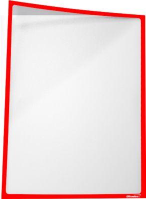 Infotasche, magnetisch, PET-Folie, A4 hoch/quer, rot, 5 Stück