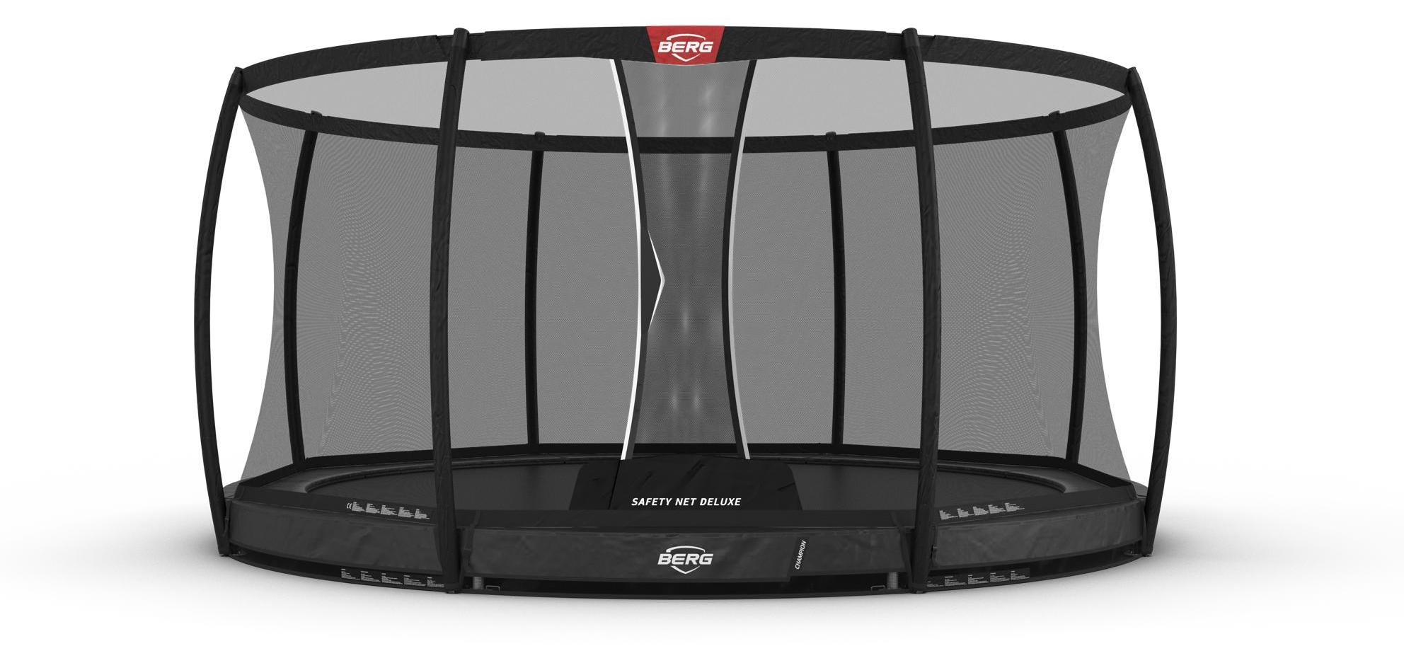BERG Trampolin Champion Regular 430 + Sicherheitsnetz DLX XL Grau Levels