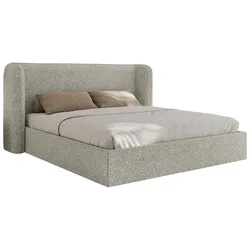 POLSTERBETT EMORA CLASSIC 140/200 - Hellgrau Strukture - Schaum-Matratze