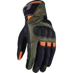 LS2 Air Raptor, Handschuhe perforiert - Schwarz/Dunkelgrün/Orange - S