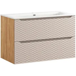 WASCHTISCH 90cm Elora Beige und Holz