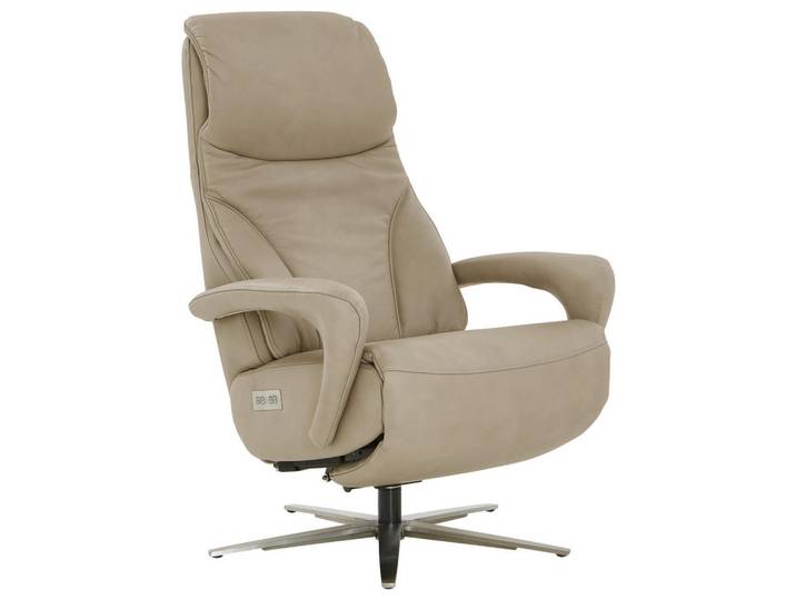 Dieter Knoll Relaxsessel, Beige, Metall, Echtleder, Longlife-Leder, 75x112x88 cm, Fußauswahl, Lederauswahl, Stoffauswahl, Relaxfunktion, Herz-Waage-Funktion, Wohnzimmer, Sessel, Relaxsessel