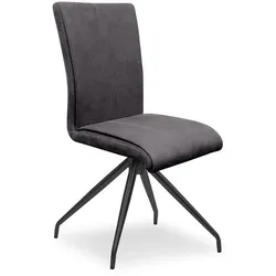 2er-Set Stuhl Milano Mikrofaser Schwarz