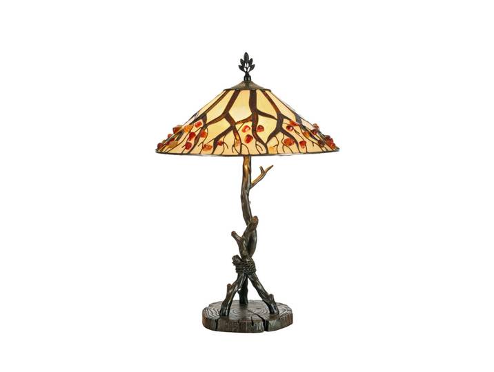 Artistar Tiffany Tischlampe Jordis, Multicolour, für Wohn- / Esszimmer, Metall, Tiffany