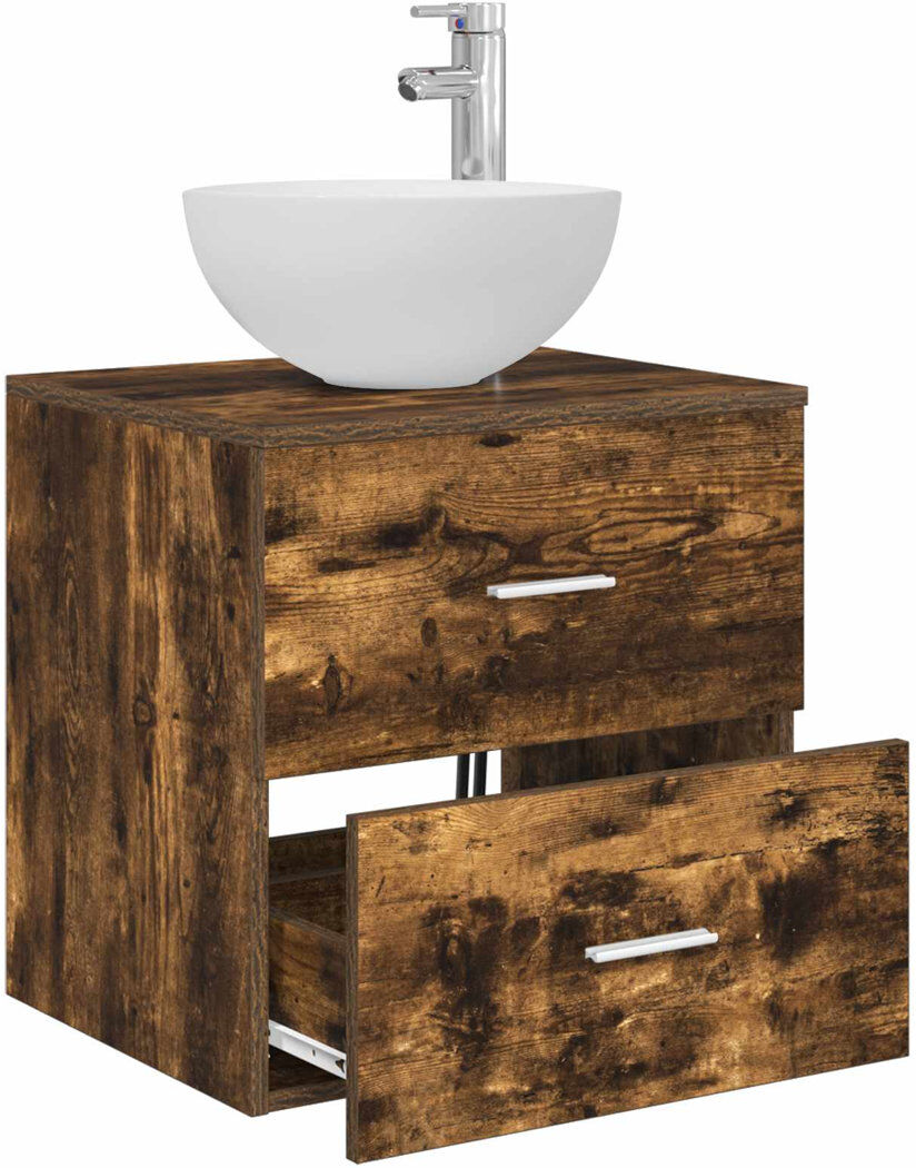 Ebern Designs 495 mm Bathroom Vanity Smoked Oak