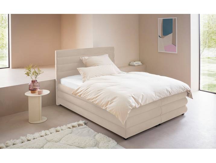 Polsterbett, Beige, 152x211 cm, 100% Polyester, Ohne Bettkasten, Modern, LeGer