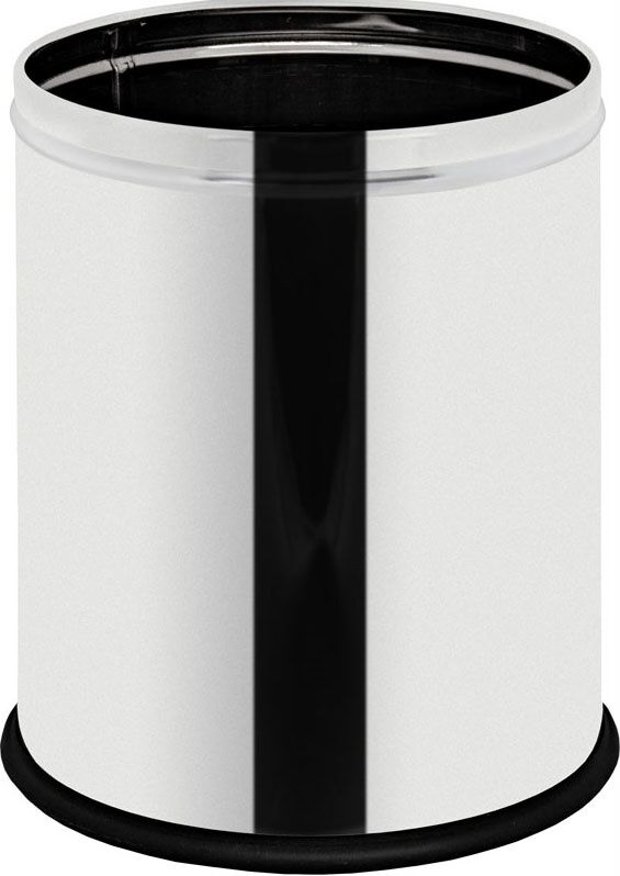 Alda Büro Mülleimer ohne Deckel, Papierkorb, 7 l, Edelstahl glänzend