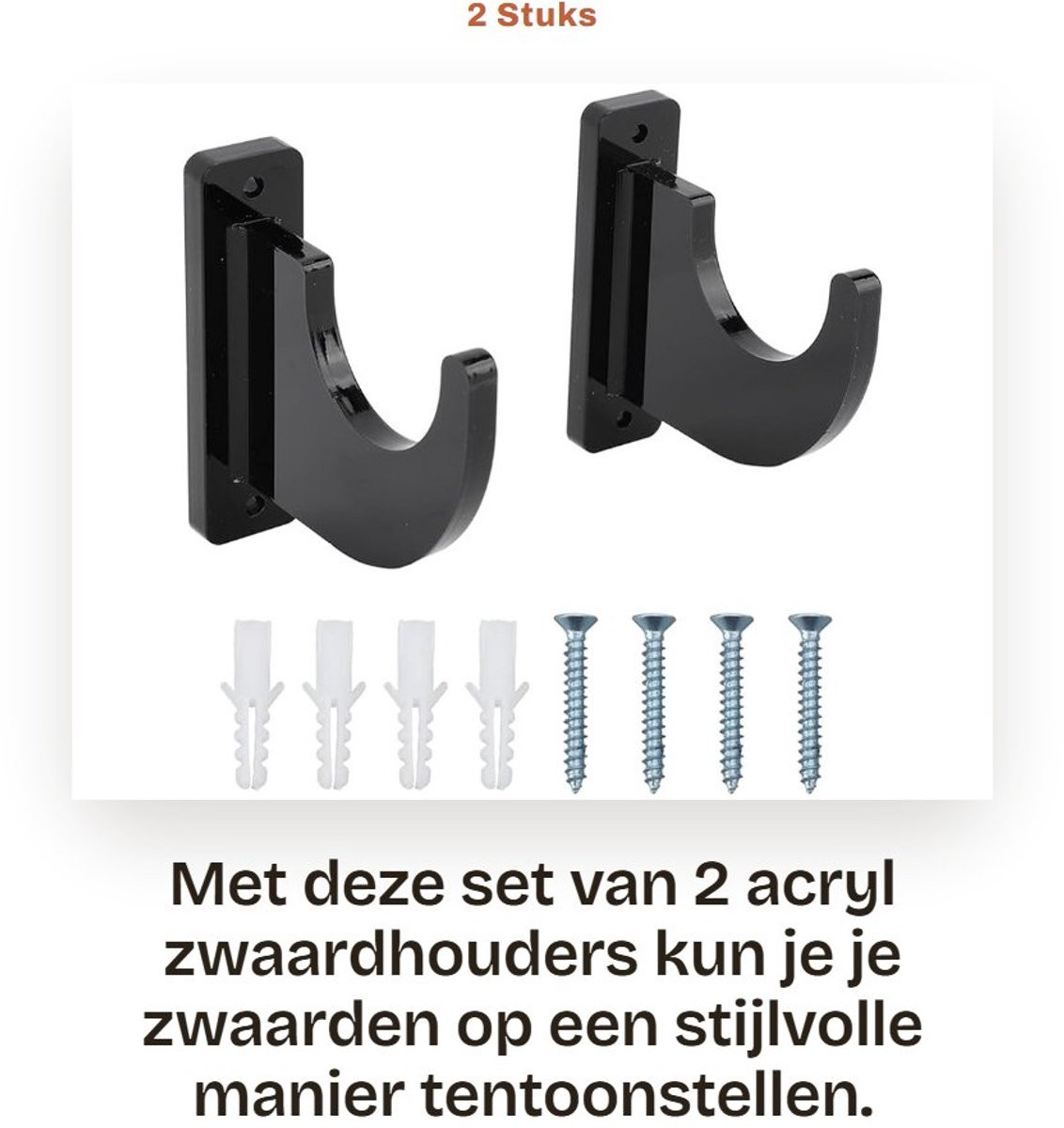 Dailygoods Zwaardhouder - Verstelbare Wandhouder - Multifunctionele Acryl Ophanghaak