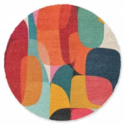FUSSMATTE Formen - Bunt - Abstrakt - Flugzeuge Sauberlaufmatte 90x90 cm