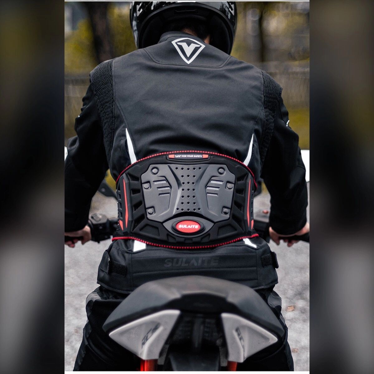 INF Motorrad-Taillenschutzgurt Groß — PP-Schale mit hydraulischer Polsterung und atmungsaktivem Mesh