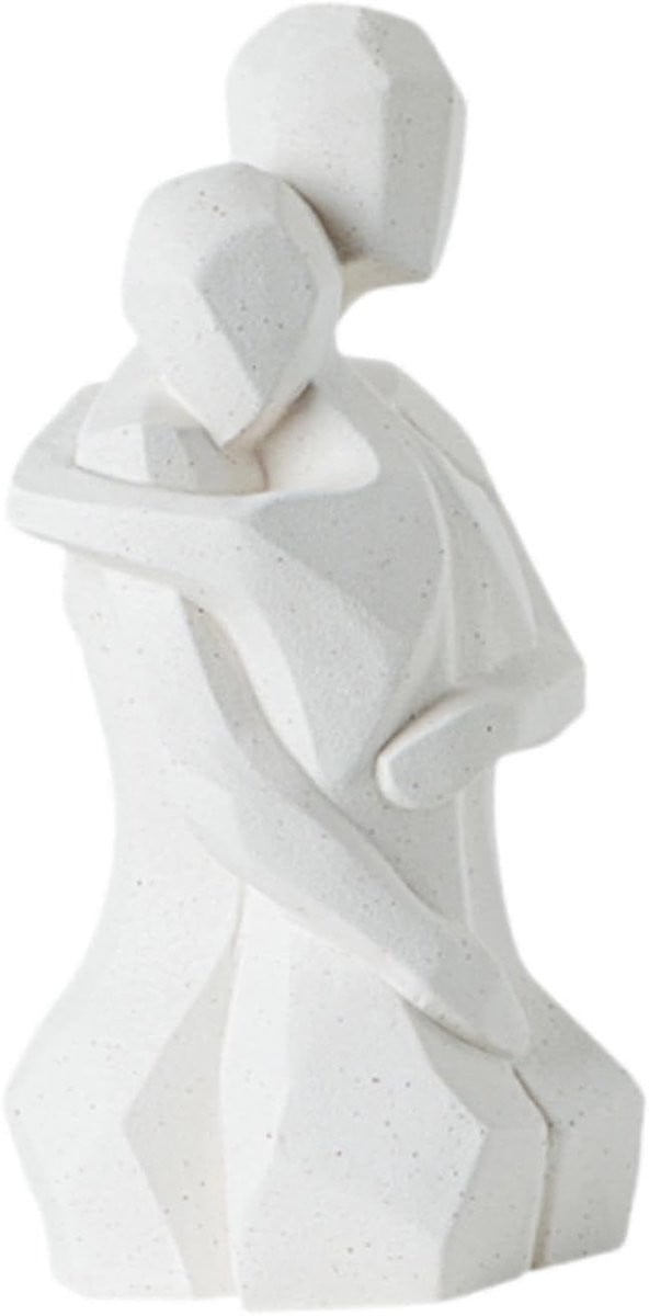 Abstract Beeld Koppel Figuur Romantisch Design Wit Hoogte: 24,6 cm