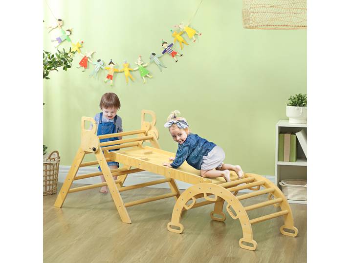 AIYAPLAY Triangle Escalade Enfants 5 en 1 avec Rampe Réversible