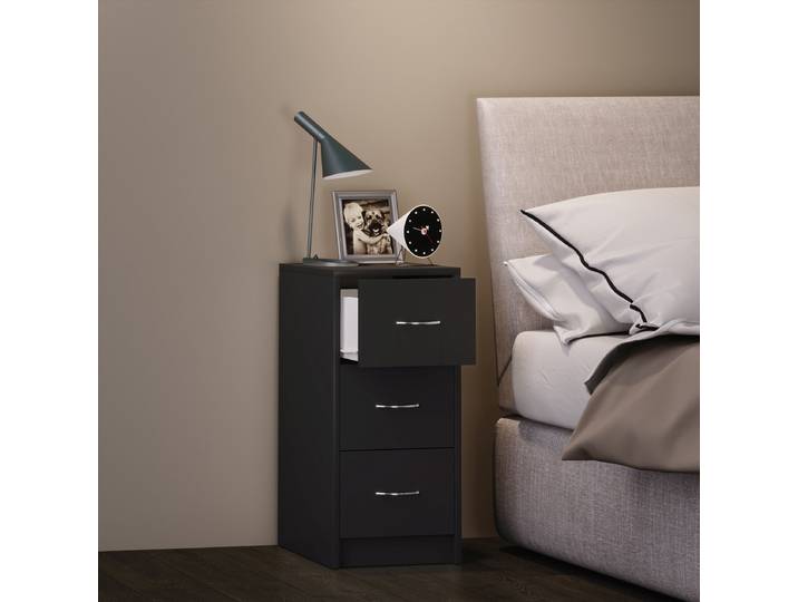 Table de chevet Boxal 66cm Noir/Noir
