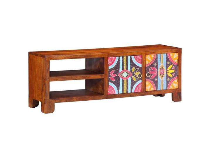 Cabinet multimédia Multicolore - Meuble TV - multicolore 110x30x40 bois d'acacia massif 110x30x40 A15820