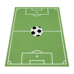 KINDERTEPPICH Waschbar, mit Fußballfeld‐Muster, Grün, 120 x 160 cm