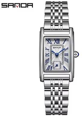 Quick Pick Pro SANDA Elegance Rectangular Quartz Watch For Women Waterproof Leather Dress Watch f