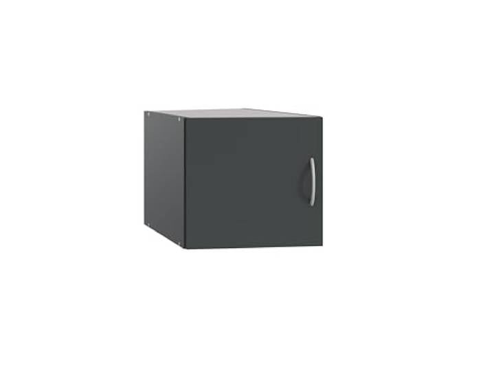 möbelando Schrankaufsatz für Eckschrank >MRK Multiraumkonzept< Graphit 40x40x68 cm, modern, mit Drehtür, für Flur, Büro, Garderobe, Made in Germany, zerlegt