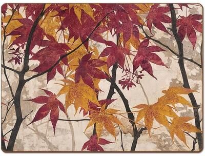 CounterArt 4 Cala Home Premium Hardboard Placemats Table Mats, Maple Story