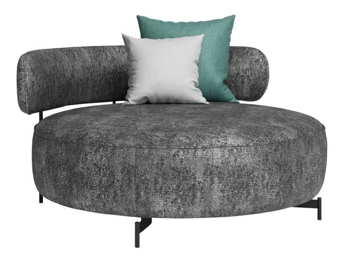 Sessel 143 cm Stoffbezug anthrazitgrau