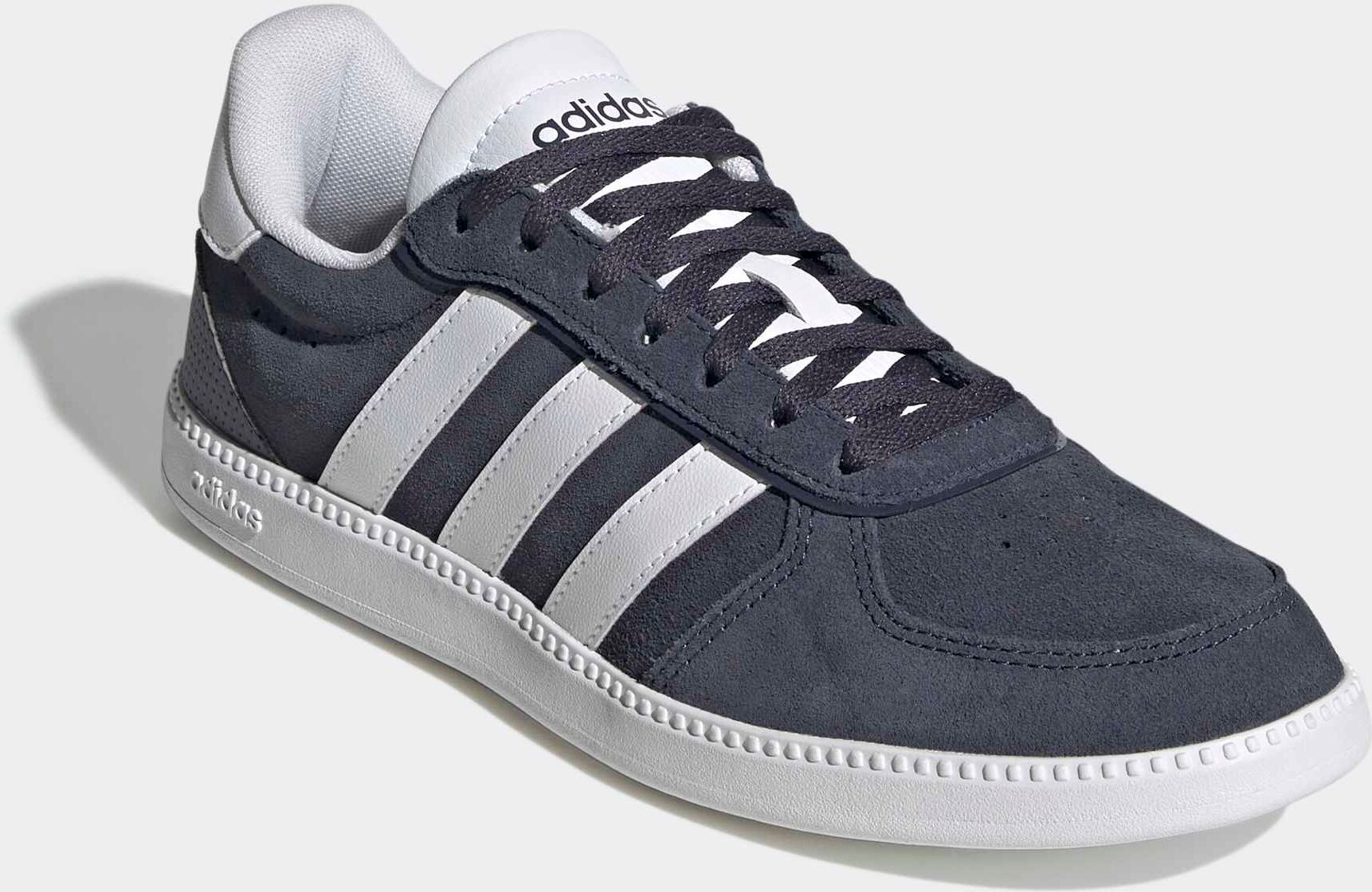 Sneaker ADIDAS SPORTSWEAR "BREAKNET SLEEK", Damen, Gr. 38,5, shanav, ftwwht, cschwarz, Leder, Synthetik, Schuhe Sneaker, inspiriert vom Design des adidas handball spezial shanav, ftwwht, cschwarz 38,5