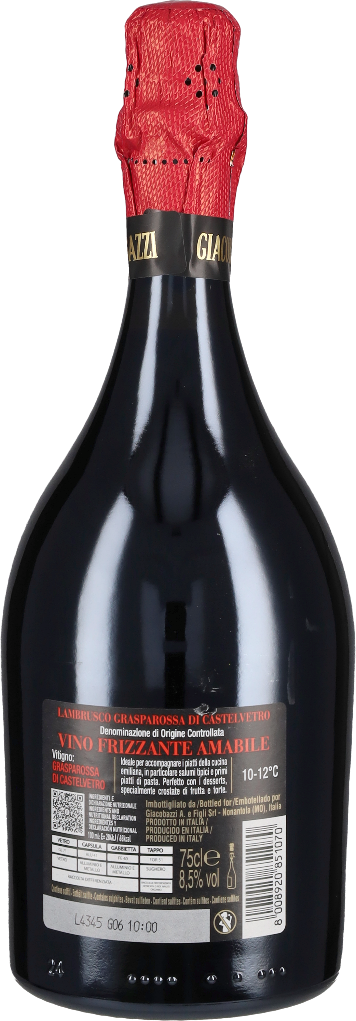 Lambrusco Grasparossa di Castelvetro Amabile '2' Giacobazzi