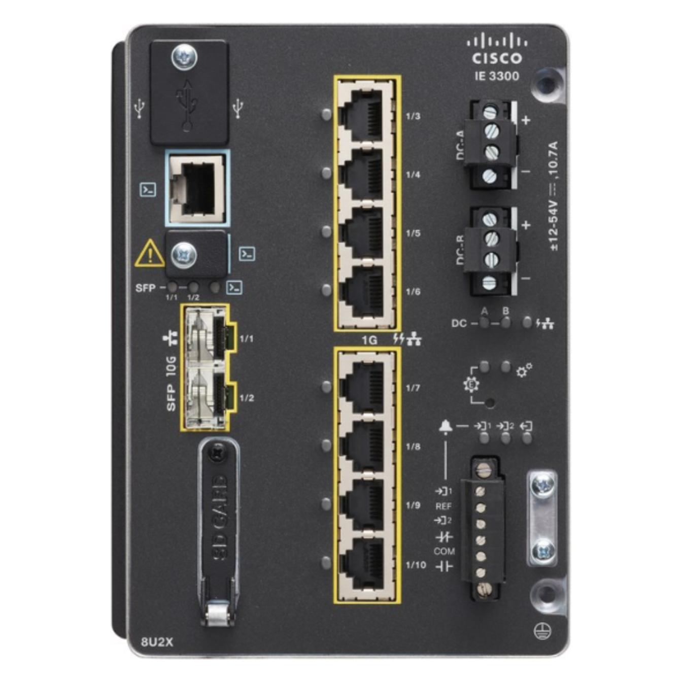 Cisco CATALYST IE3300 W/ 8 GE COPPER (10 Ports) (IE-3300-8U2X-A)