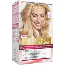 2x L'Oréal Paris, Haarfarbe, Excellence Cream (9 Hellblond)