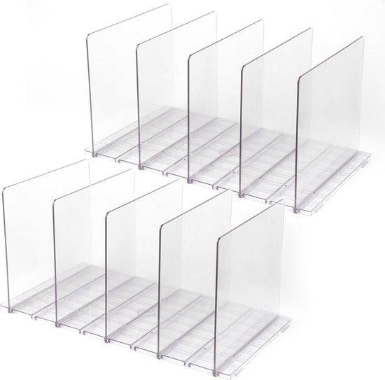 10-delige transparante verstelbare ladeorganizer met dividers van plastic