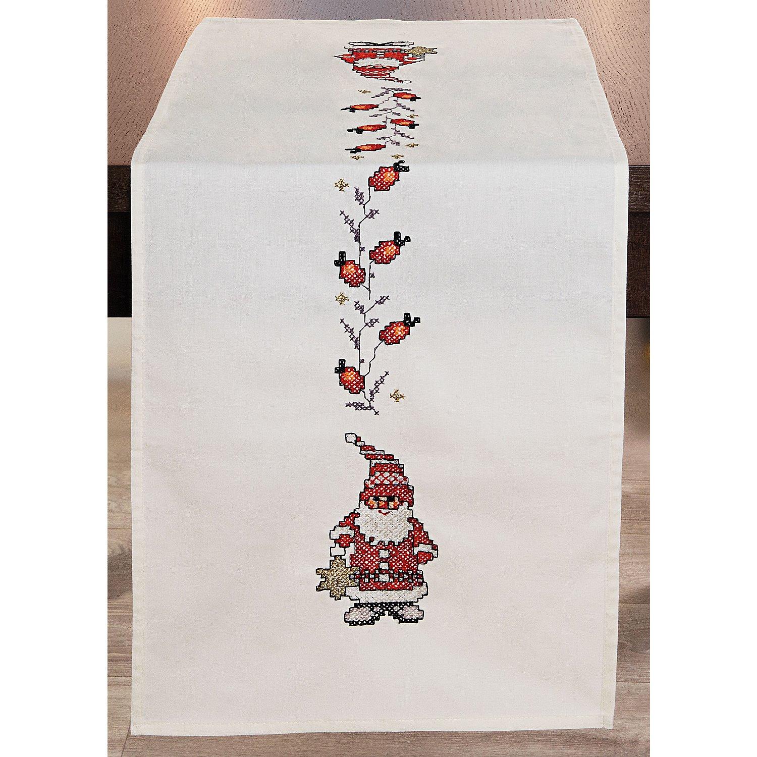 Stickläufer "Wichtel & Hagebutte"