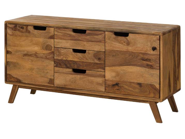 Buffet Bas Sheesham Natur Sablé 134x40x65 (bxtxh) Partiellement Assemblé Malmö 2 207