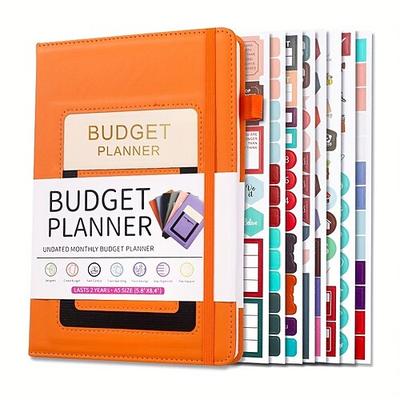 Budgetplaner-Notizbuch mit Ausgaben-Tracker, undatierter monatlicher Finanz-Organizer zur Schulden- und Rechnungsverfolgung, 8,4 x 5,8 Zoll, PU-Einband