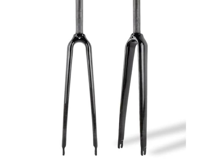 HZXQCVB 700C Starre Gabel Aus Kohlefaser 25,4 Mm Gerades Rohr Rennrad-Gabel Schnellspanner 9X00mm C-Bremse Fahrrad Vorderradgabel(Glossy Black,3K)