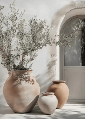 Inspire Picks Retro Olive Tree & Lemon Canvas Wall Art Elegant Mediterranean Botanical Decor 12 15x20cm