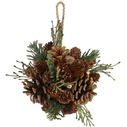 Chic Antique Fleur Aufhänger aus Tannenzapfen und Glitzer, D12 cm, natur