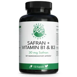 Green Naturals Safran 30 Mg+vitamin B1+b3 Veg.kps. 150 St