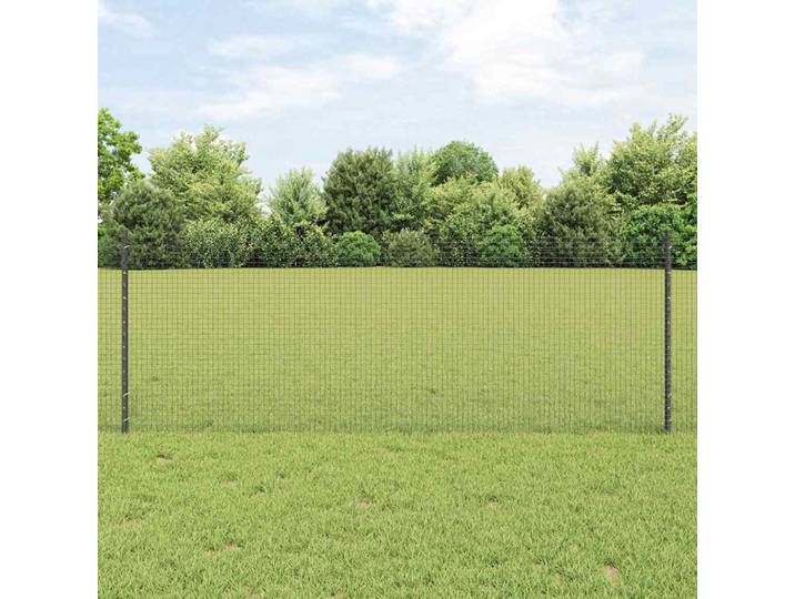 vidaXL Geschweißter Drahtzaun mit Pfosten 50 x 0,8 m Grau Netz