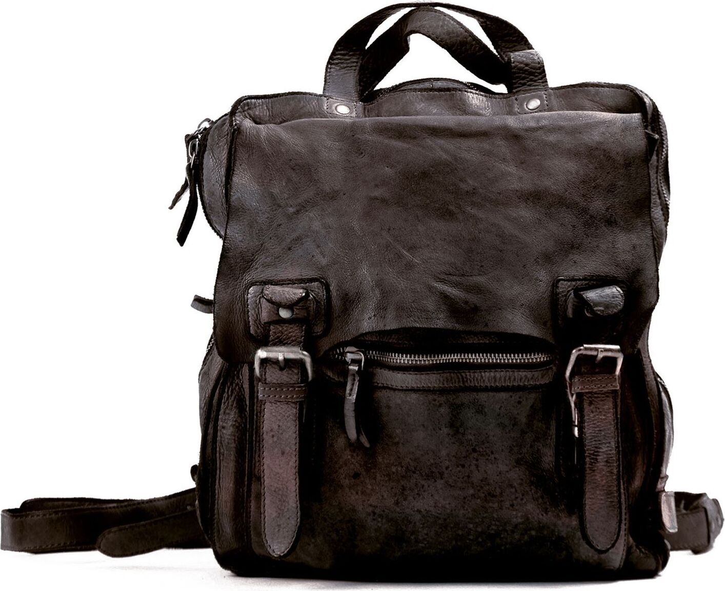 HAROLD'S Leder Freizeitrucksack Rucksack Submarine Backpack Black schwarz