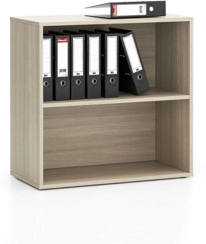 B2B Partner Büroregal LAYERS, kurz, 800 x 400 x 777, Eiche natur